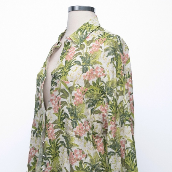 CAMI NYC. New! Belkis Tropical Linen Top - Picture 4 of 13